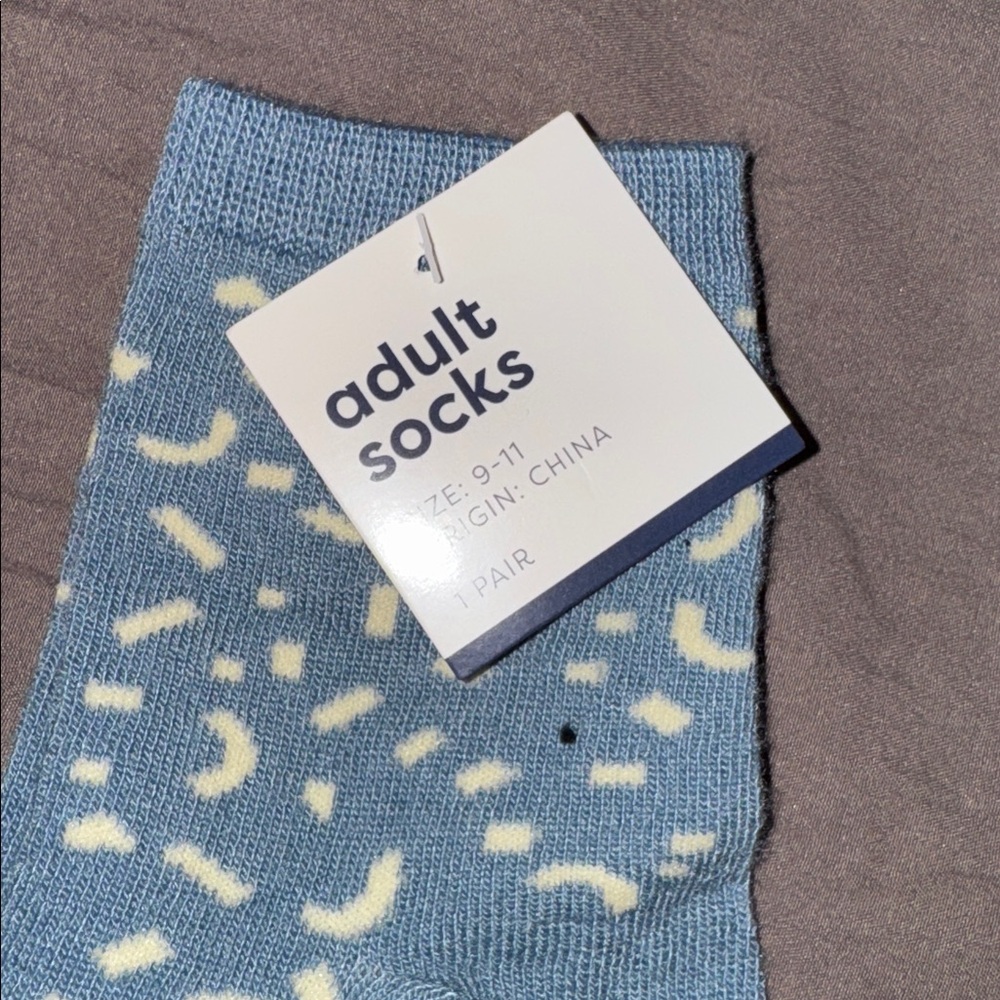 Blue Patterned Adult Socks - Picture 2 of 2